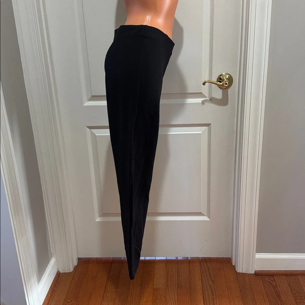 TAHARI Straight Ankle Leg Pull On Knit Pants S Small Black Ponte EUC $75 - Picture 5 of 12